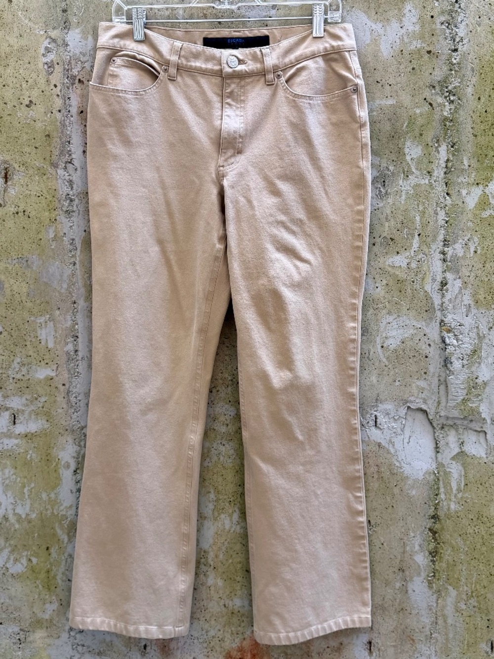 Escada Sport Kate Beige Denim Straight Leg Pants Size 8, Made in Italy